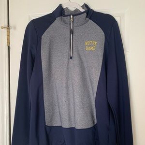 Long sleeved, navy blue, Notre Dame zip up